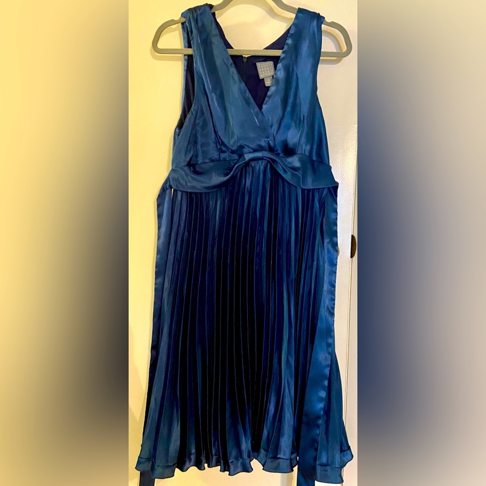 Cocktail Dress Blue Satin Feel